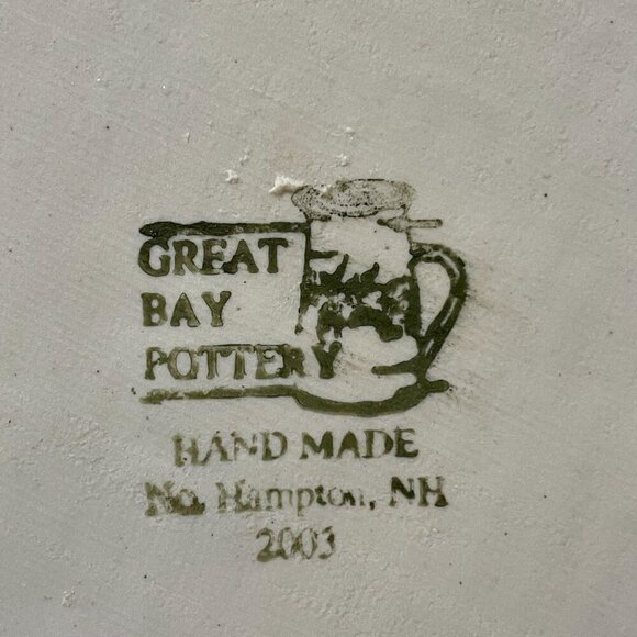 Vintage 2003 NH Isles of Shoals White Island Lighthouse Great Bay Pottery Plate - Picture 6 of 7